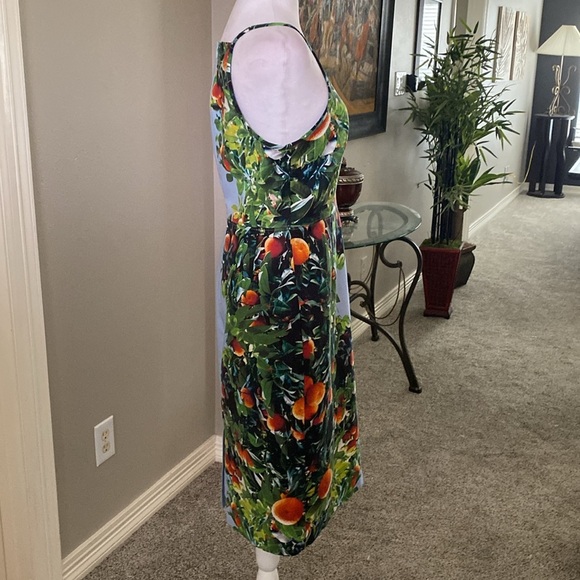 Maeve Anthropologie Blue Sheath Midi Dress Spaghetti Strap size 8 - Picture 4 of 10